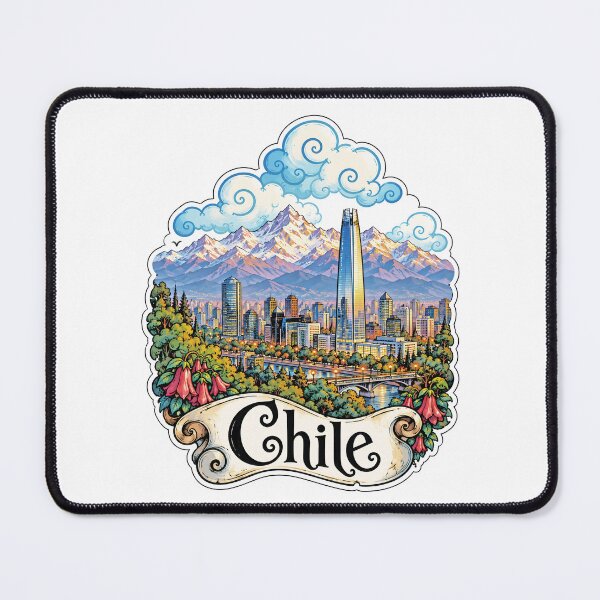 Item preview, Santiago Chile Skyline and Andes Mountains designed and sold by EdwinkOne.