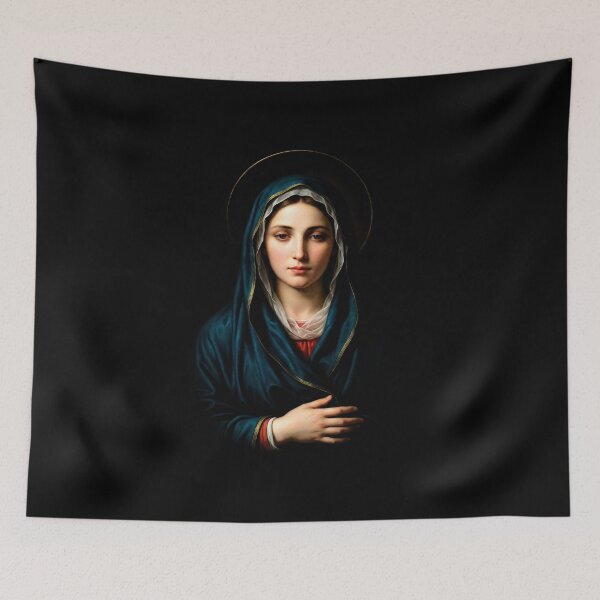 Item preview, Virgin Mary Blue Veil Peaceful Religious Portrait designed and sold by Krasnovaovaova.