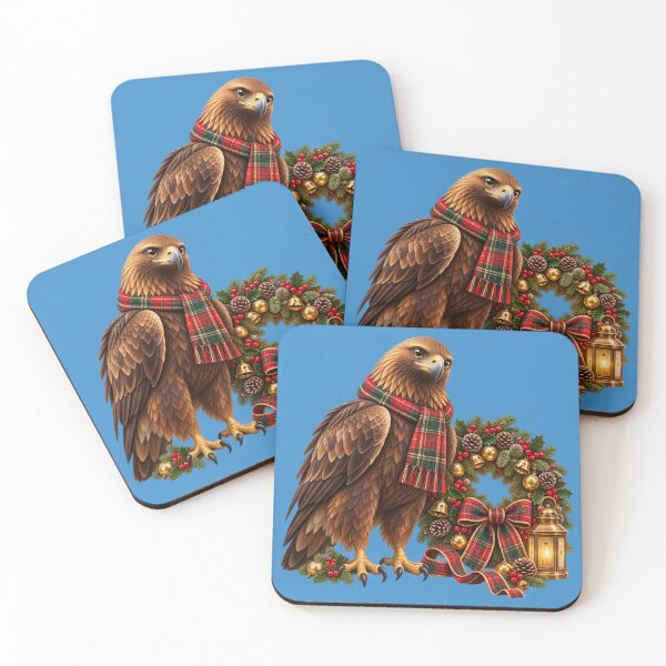 Item preview, Scottish Golden Eagle with Highland Christmas Wreath designed and sold by MaedK.