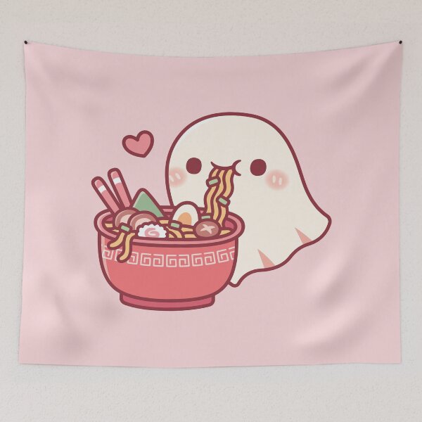 Item preview, Cute Ghost Loves Eating Japanese Ramen Noodles designed and sold by rustydoodle.