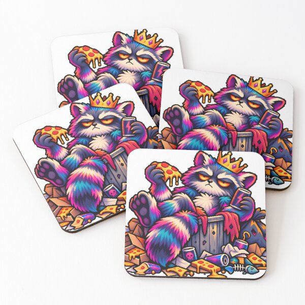 Item preview, Sarcastic Pixel Trash King Raccoon designed and sold by TOMSZE.