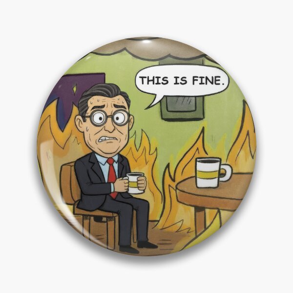 Item preview, Deep in No. 10 - This Is Fine Meme - Andy Burnham Edition designed and sold by DoomLoopDesigns.