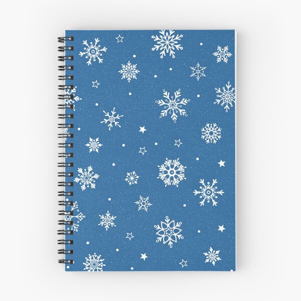 Item preview, White Snowflake Pattern on Deep Blue Winter Print designed and sold by Mindful Wall Art Studio.