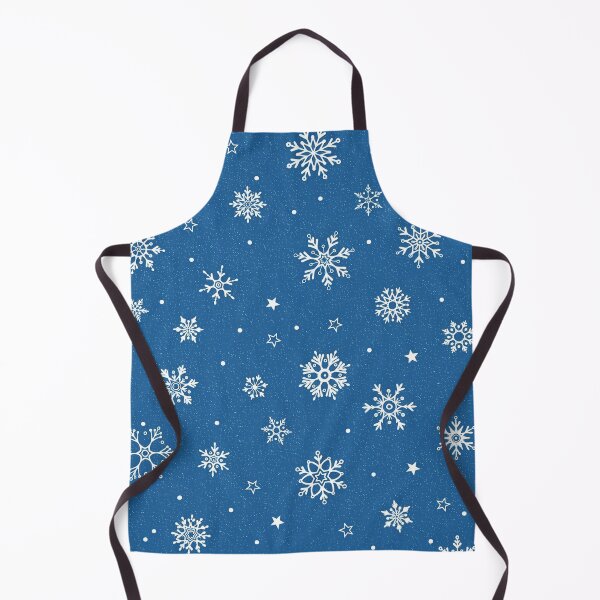 Item preview, White Snowflake Pattern on Deep Blue Winter Print designed and sold by Mindful Wall Art Studio.