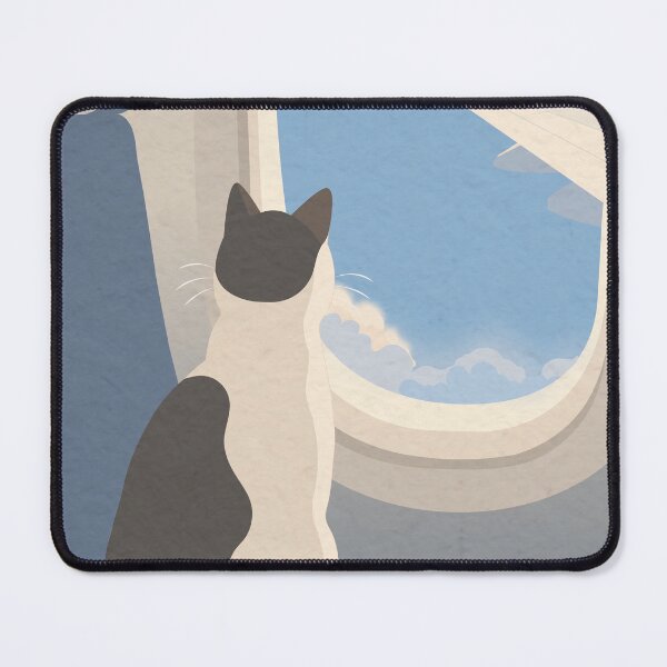 Item preview, Somewhere a Little Quieter – Minimalist Cat Airplane Window Illustration designed and sold by Star Soulofficial.