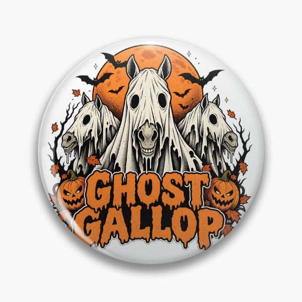 Item preview, Ghost Gallop Haunted Horses Halloween Pumpkin designed and sold by DesignArtist.ia.