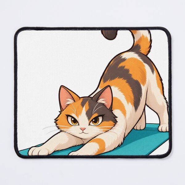 Item preview, Yoga Mat Cat Coach designed and sold by CozyMigo.