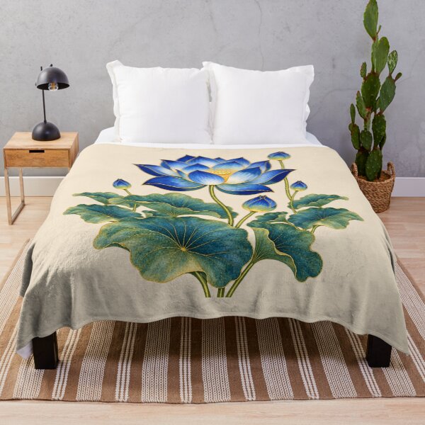 Item preview, Blue Lotus Pichwai Art - Indian Folk Art designed and sold by ShreecreatE.