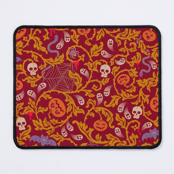 Item preview, Vintage Baroque Halloween Pattern with Pumpkins and Skulls. Red designed and sold by SIR13.