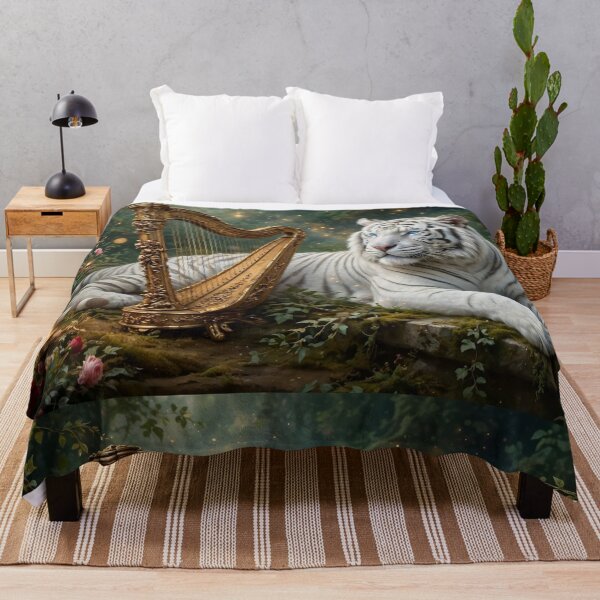 Item preview, The Harpist's Guardian – White Tiger in the Rosewood Forest designed and sold by TreatLLC.