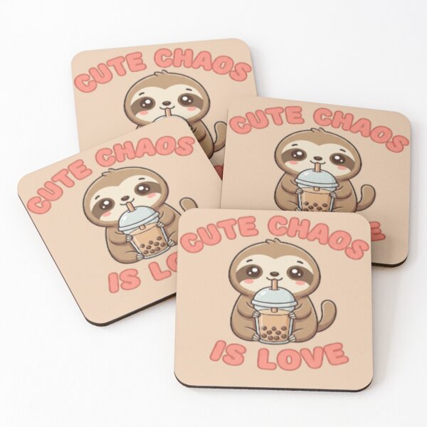 Item preview, Cute Chaos Is Love Sloth Drinking Boba Bubble Tea Kawaii designed and sold by Shopyshivangi.
