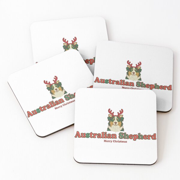Item preview, Australian Shepherd Merry Christmas T-Shirt | Embroidered-Look Christmas Dog Shirt | Cute Aussie Holiday Gift for Dog Lovers designed and sold by wagandco.