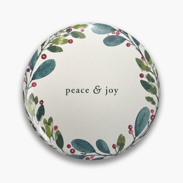 Item preview, peace and joy watercolor wreath christmas card designed and sold by jenofalltradesc.