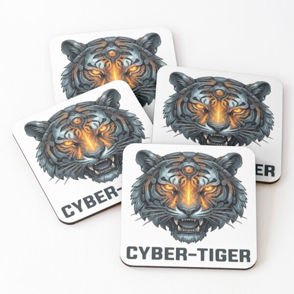 Item preview, Cyber Tiger Futuristic Cyberpunk Predator Art designed and sold by Shopyshivangi.