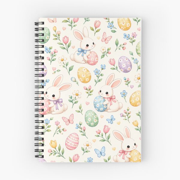 Item preview, Pastel Easter Bunny Garden – Cute Rabbits and Floral Easter Eggs Pattern designed and sold by HO•Designs.