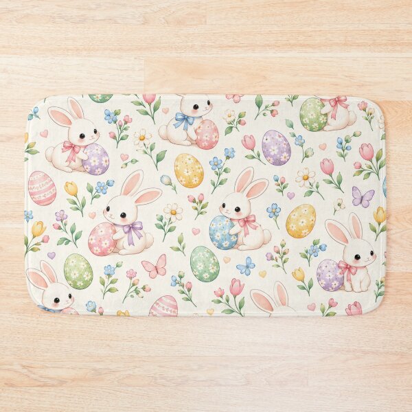 Item preview, Pastel Easter Bunny Garden – Cute Rabbits and Floral Easter Eggs Pattern designed and sold by HO•Designs.