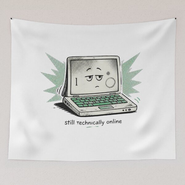 Item preview, Still Technically Online Funny Retro Laptop T-Shirt designed and sold by Subrat Art & Design.