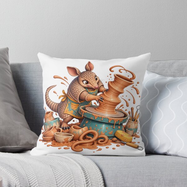 Item preview, Funny Armadillo Pottery Wheel Clay Chaos Animal Art for Shirts Stickers Mugs and Gifts designed and sold by Oddly Tiny Zoo.