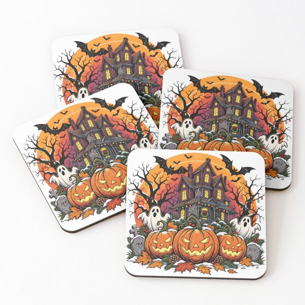 Item preview, Haunted House Pumpkins Ghosts Halloween Christmas Lights designed and sold by DesignArtist.ia.