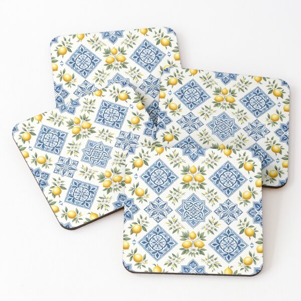 Item preview, Mediterranean Lemon Ceramic Tile Pattern designed and sold by Sybille-Yates.