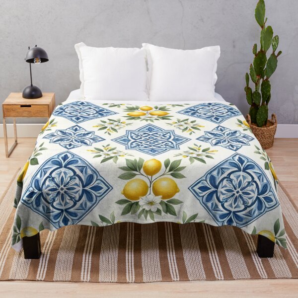 Item preview, Mediterranean Lemon Ceramic Tile Pattern designed and sold by Sybille-Yates.
