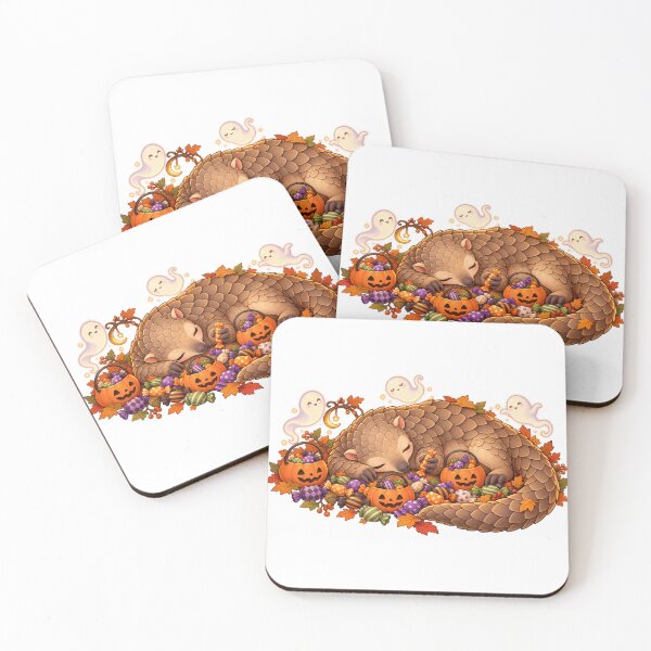 Item preview, Sleepy Pangolin Halloween Candy Sorting Animal Art for Shirts Stickers Mugs and Gifts designed and sold by The Tired Animal Club.