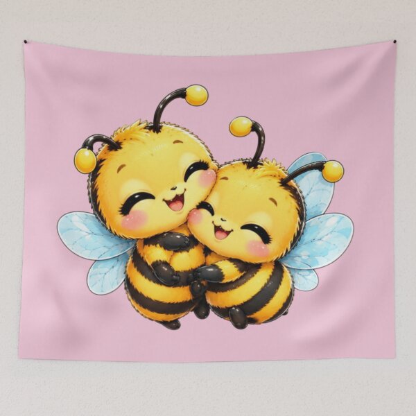 Item preview, Cute Kawaii Bee Couple – Sweet Bumblebee Love designed and sold by MushArtist.