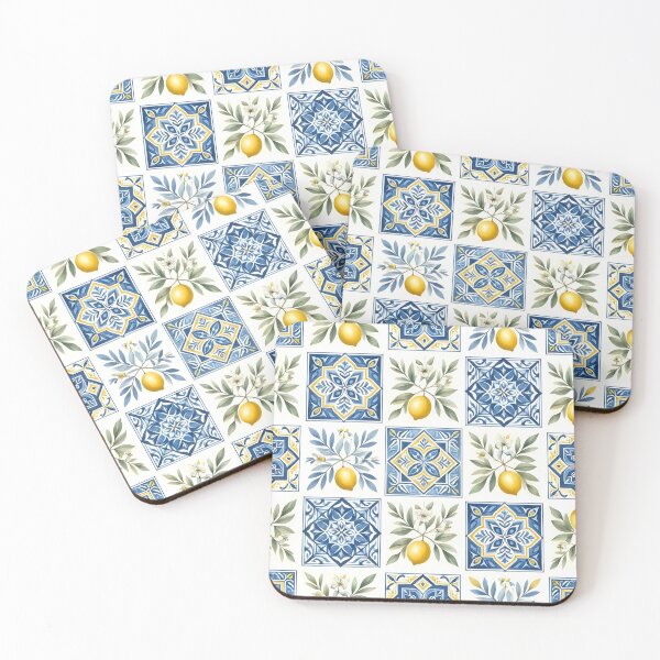 Item preview, Mediterranean Lemon Ceramic Tile Pattern designed and sold by Sybille-Yates.