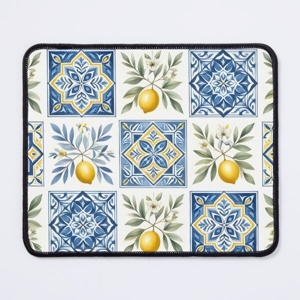 Item preview, Mediterranean Lemon Ceramic Tile Pattern designed and sold by Sybille-Yates.