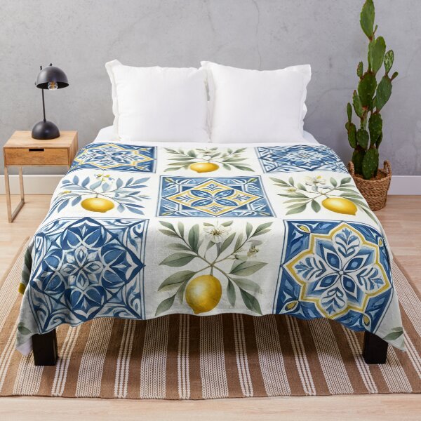 Item preview, Mediterranean Lemon Ceramic Tile Pattern designed and sold by Sybille-Yates.