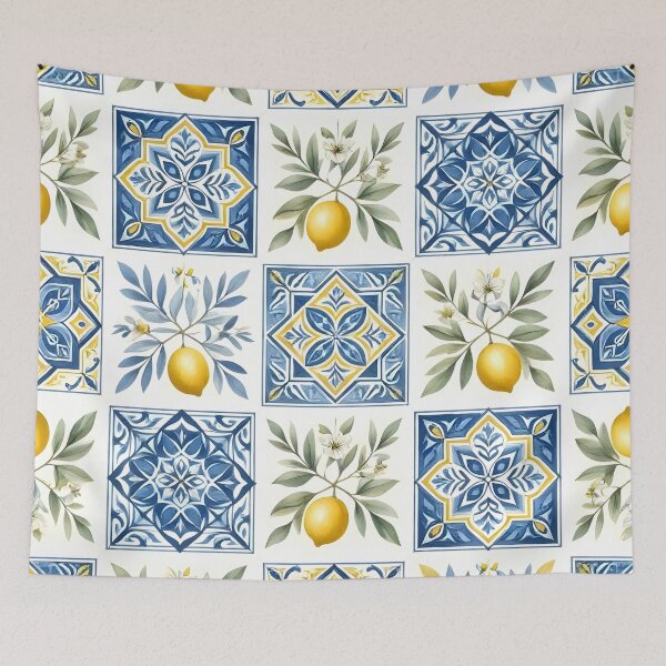 Item preview, Mediterranean Lemon Ceramic Tile Pattern designed and sold by Sybille-Yates.