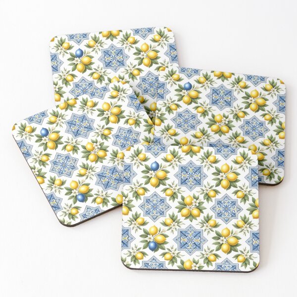 Item preview, Mediterranean Lemon Ceramic Tile Pattern designed and sold by Sybille-Yates.