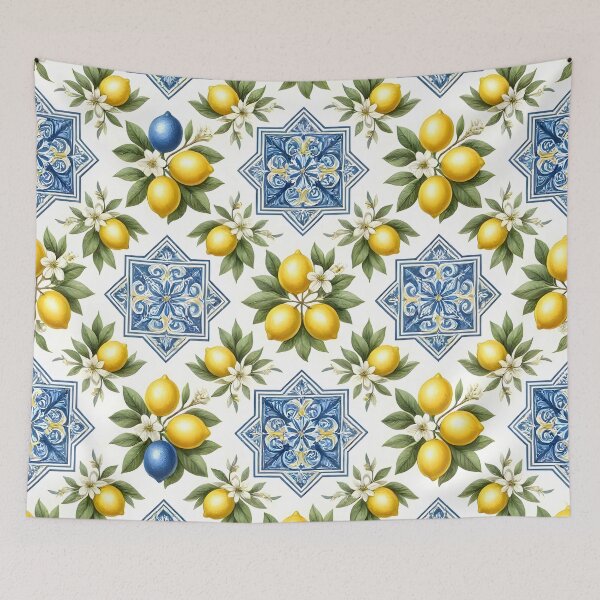 Item preview, Mediterranean Lemon Ceramic Tile Pattern designed and sold by Sybille-Yates.