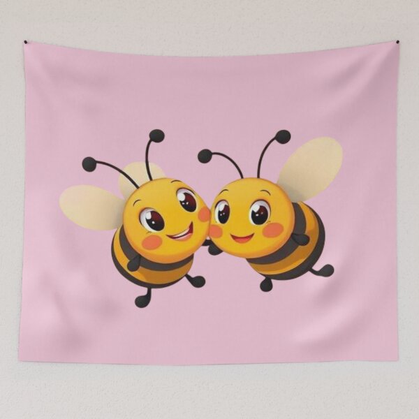 Item preview, Cute Kawaii Bee Couple – Sweet Bumblebee Love designed and sold by MushArtist.