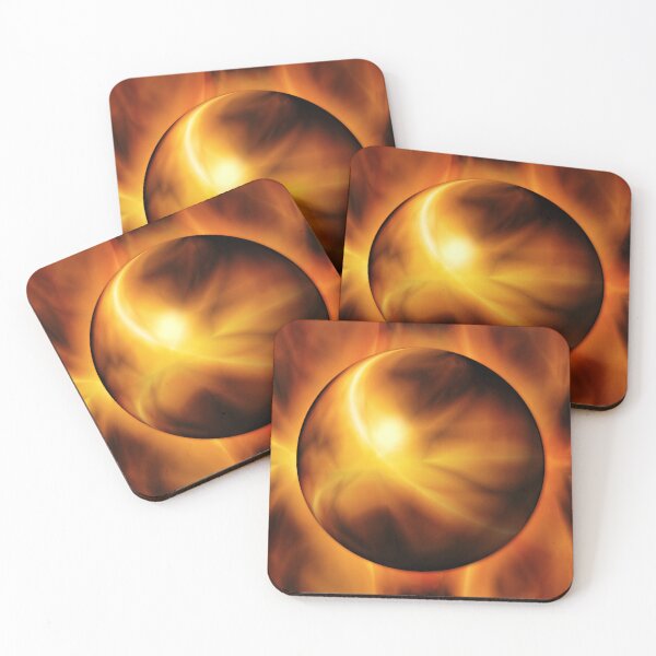 Item preview, Fiery abstract sphere in the cosmic nebula designed and sold by JinxisArts.