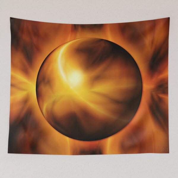 Item preview, Fiery abstract sphere in the cosmic nebula designed and sold by JinxisArts.