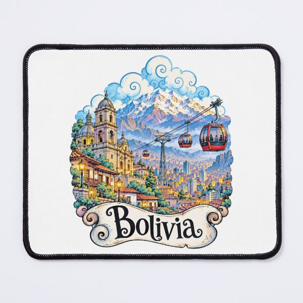 Item preview, La Paz Bolivia Cable Cars and Andes Mountains designed and sold by EdwinkOne.