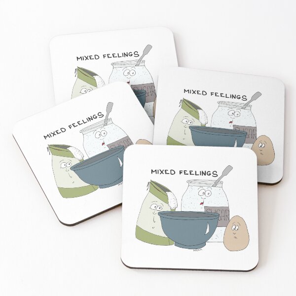 Item preview, Mixed Feelings Sticker | Funny Baking Kitchen Visual Pun designed and sold by MyxaART.