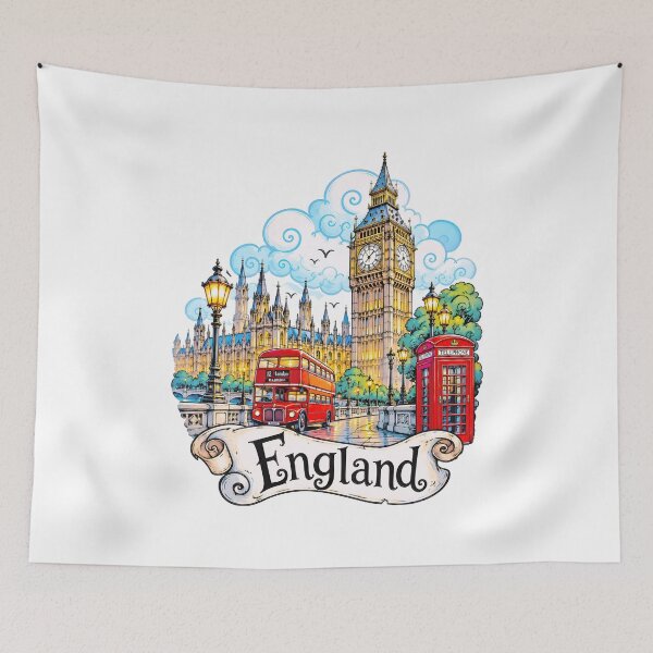 Item preview, Big Ben London England Travel Illustration designed and sold by EdwinkOne.