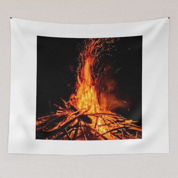 Item preview, Night Bonfire Burning Fire Flame Sparks designed and sold by Luxxe87.