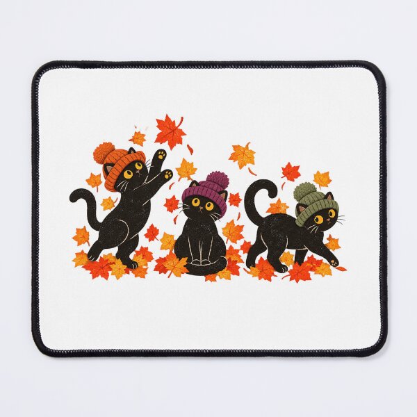 Item preview, Black Cats Playing in Fall Leaves Thanksgiving Autumn designed and sold by Kladhadredo.