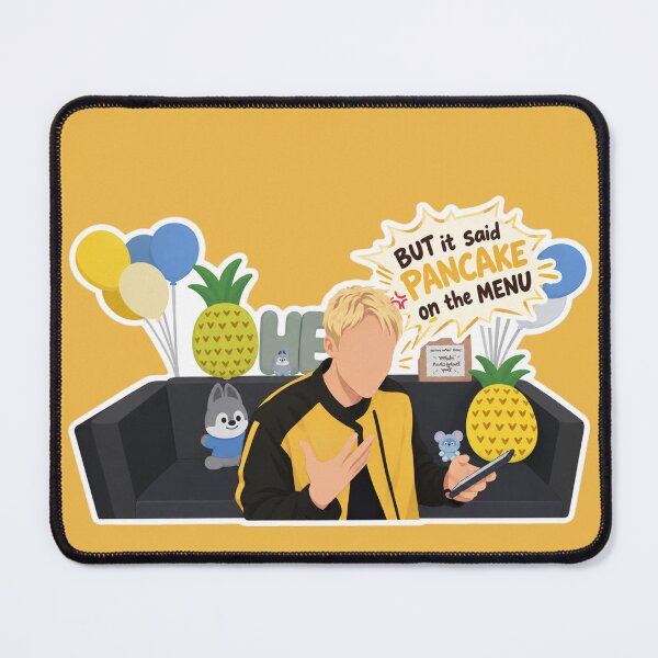 Item preview, Stray kids Bang Chan "but it said pancake on the menu" meme on his birthday designed and sold by Menna-.