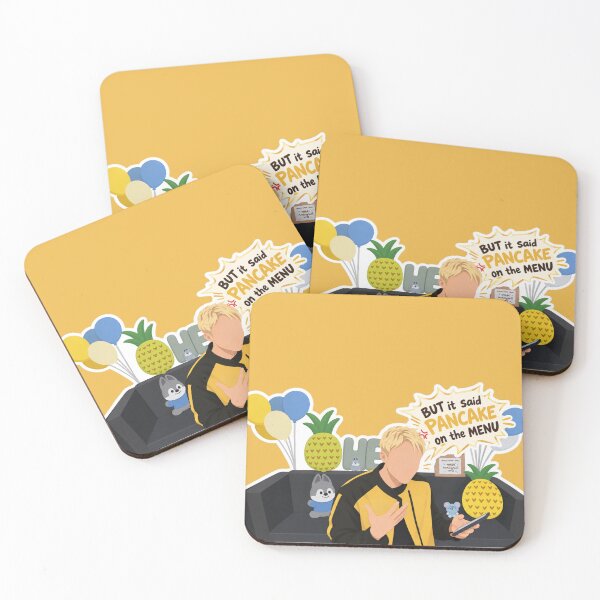 Item preview, Stray kids Bang Chan "but it said pancake on the menu" meme on his birthday designed and sold by Menna-.
