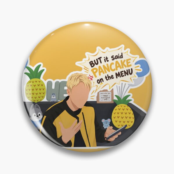 Item preview, Stray kids Bang Chan "but it said pancake on the menu" meme on his birthday designed and sold by Menna-.