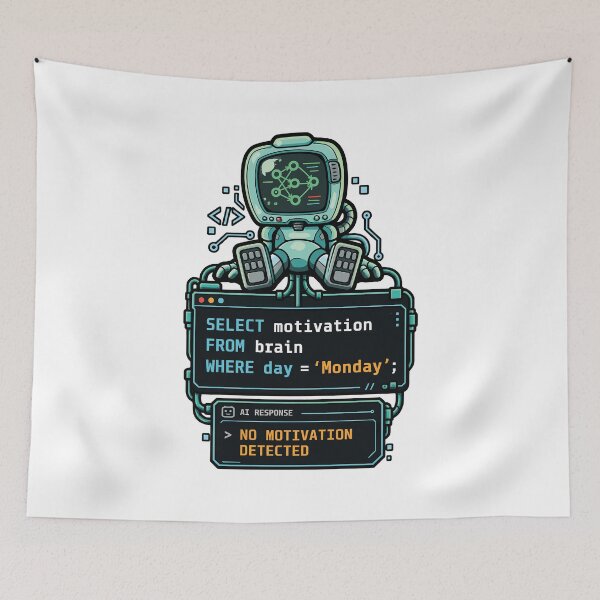 Item preview, No Motivation Detected — Funny Coding Robot designed and sold by digijob.