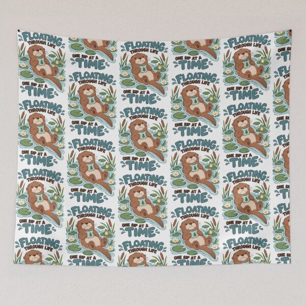 Item preview, Floating Through Life Cute Otter designed and sold by TeeARTHY.