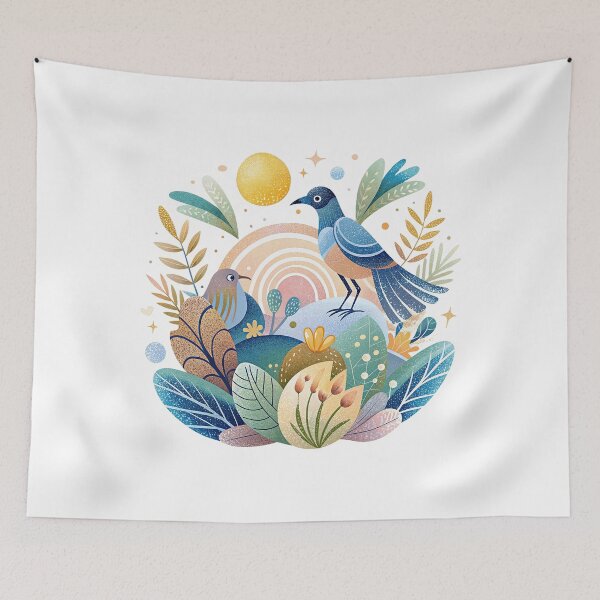 Item preview, Colorful Birds and Flowers designed and sold by SantiagoJos.