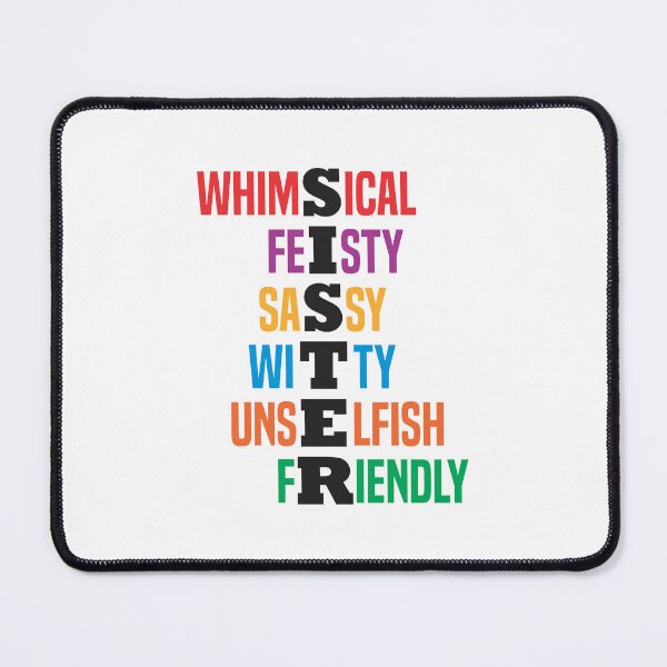 Item preview, Sister - Crossword Text Design for Out-going Sister designed and sold by Vector-Artist.
