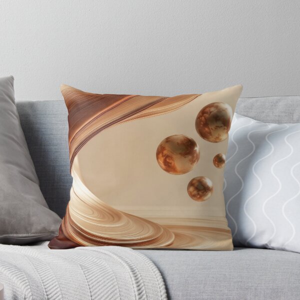 Item preview, Golden Abstract Art - Minimalist Fluid Metal and Floating Orbs designed and sold by MargaretWiktor.