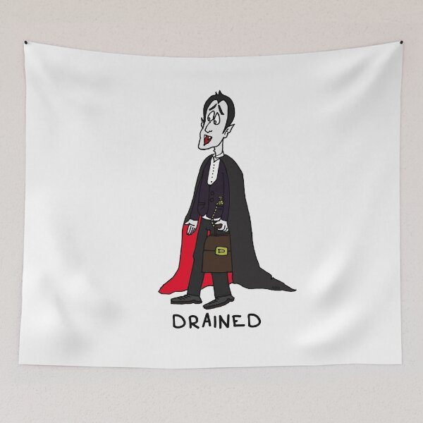 Item preview, Drained Vampire Sticker | Funny Office Work Burnout Vampire Pun designed and sold by MyxaART.